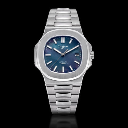Orologio da uomo Sugess automatico meccanico da polso, movimento Miyota 9015, quadrante MOP, luminoso, impermeabile 5bar, bracciale di lusso S466