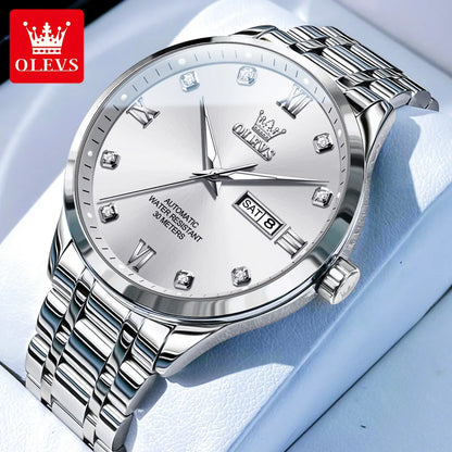 OLEVS 9946 Men’s Automatic Watch – A luxury mechanical wristwatch featuring a calendar with date display, ideal for businessmen.