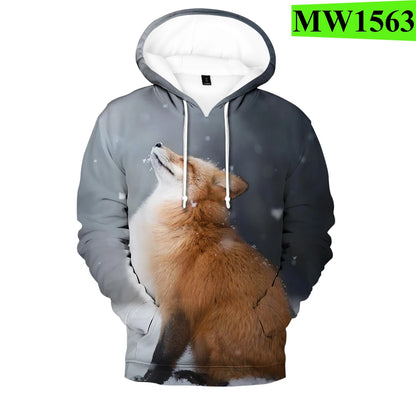 Suositut hip hop -tyyliset uutuushupparit ja collegepaidat, mukava uusi Fox 3D -printti, miehille/naisille, aikuisille/lapsille, rennot puserot