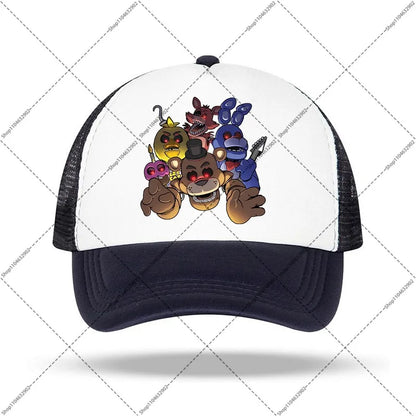 FNAF beisbolo kepurė „Five Nights at Freddy’s“ unisex kepurės nuo saulės su animacinių filmų ir anime motyvais, berniukams ir mergaitėms skirtos mados kepurės, gimtadienio šventės dovanos