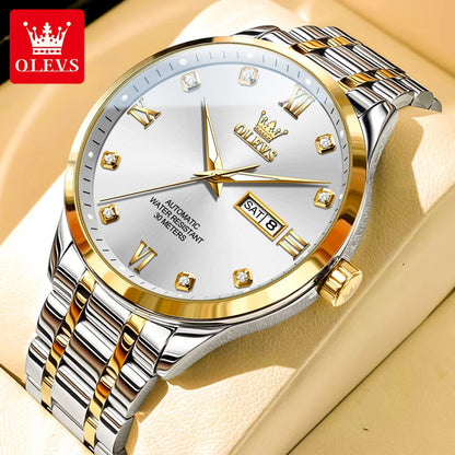 OLEVS 9946 Men’s Automatic Watch – A luxury mechanical wristwatch featuring a calendar with date display, ideal for businessmen.