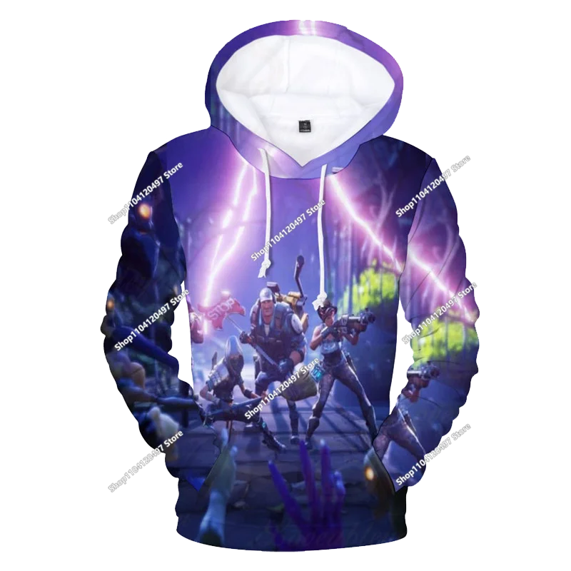 New Fortnite 3D Digital Printed Top Children's Hooded Fashion Trendy Casual Pullover Sweatshirt Birthday Gift