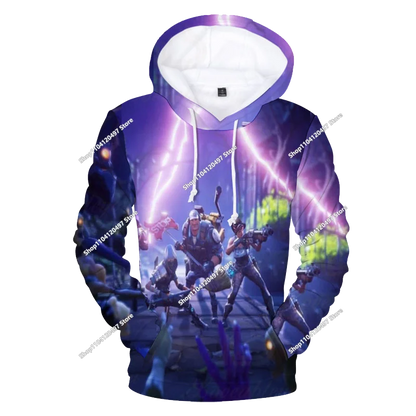 New Fortnite 3D Digital Printed Top Children's Hooded Fashion Trendy Casual Pullover Sweatshirt Birthday Gift