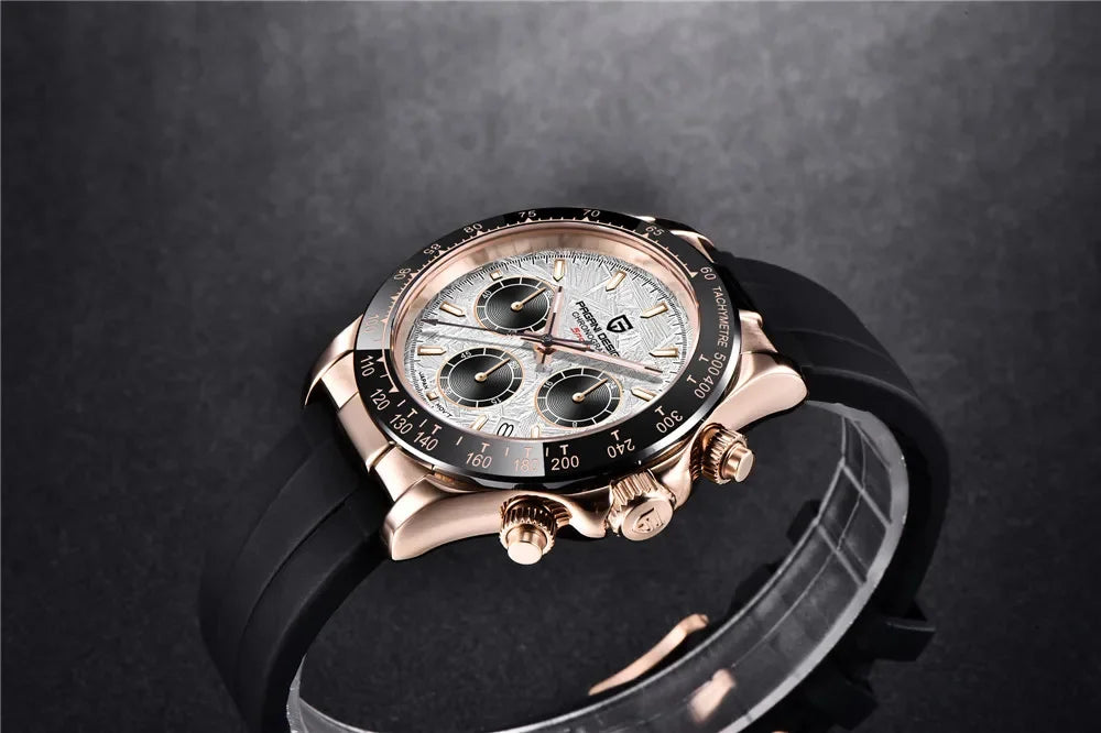 Nuevo original PAGANI DESIGN PD-1664 reloj de pulsera de lujo para hombre con movimiento de cuarzo japonés VK63, cristal de zafiro, cronógrafo impermeable dorado