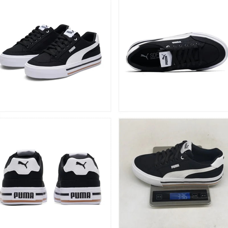 PUMA Court Classic Vulc FS Unisex 2026 Nouvelles baskets décontractées basses Noir Blanc 396353-03