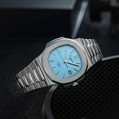 Orologio da uomo Sugess automatico meccanico da polso, movimento Miyota 9015, quadrante MOP, luminoso, impermeabile 5bar, bracciale di lusso S466