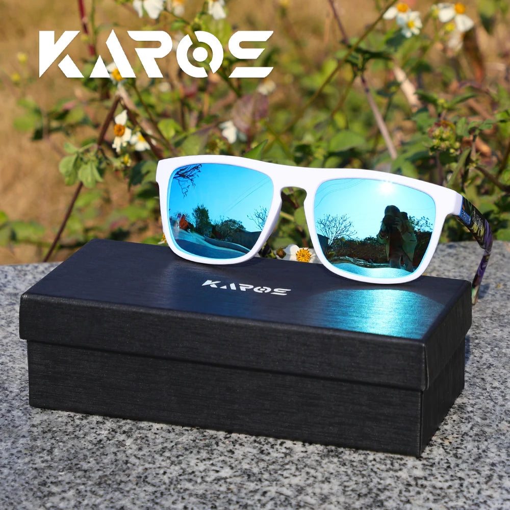 Karos Vintage Polarized Sunglasses Fashion Square Travel Driving Fishing Glasses Men Women Sports UV400 Eyewear Box YZ2024WB