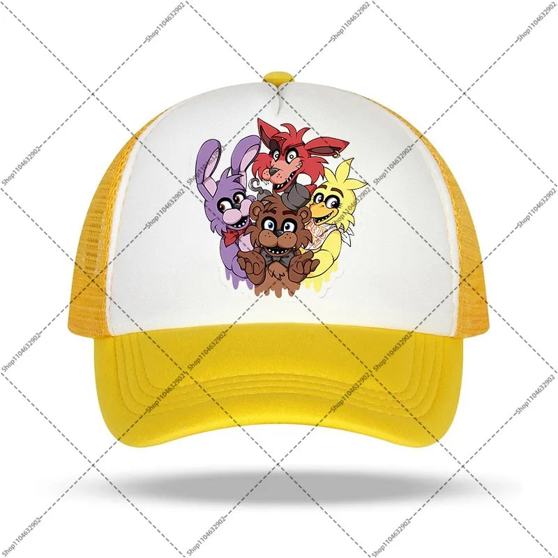 FNAF beisbolo kepurė „Five Nights at Freddy’s“ unisex kepurės nuo saulės su animacinių filmų ir anime motyvais, berniukams ir mergaitėms skirtos mados kepurės, gimtadienio šventės dovanos