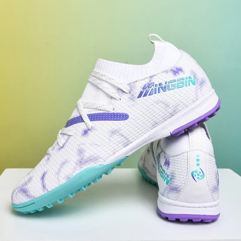 Men Turf Soccer Shoes Cleats Professional Football Boots Breathable Mesh Youth Soccer Anti Skid Male Sneakers Society Chuteira