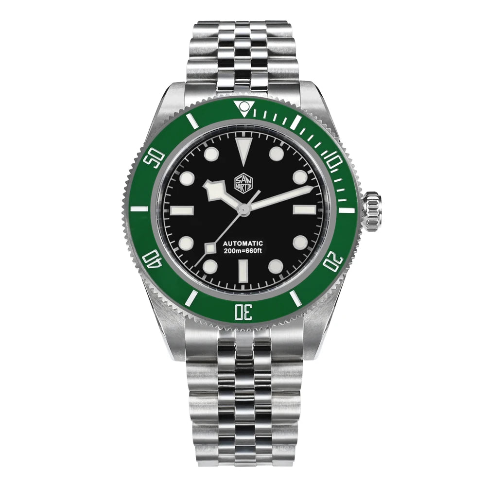San Martin New 40mm BB Diver Watch Top Brand Classic Mens Watches NH35 Automatic Mechanical Sapphire Waterproof Reloj SN0128