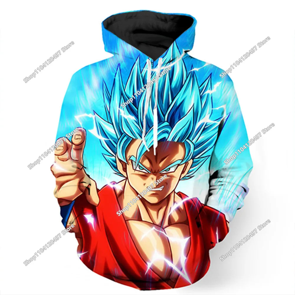Sudadera con capucha Dragon Ball para niños y niñas, nuevo estilo de otoño e invierno, creativa, holgada y versátil