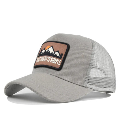 Letter Mesh Breathable Hat Women Men Embroidery Blocking Baseball Cap Sunshade Outdoor Sports Cycling Travel Sun Hat Dad Hat