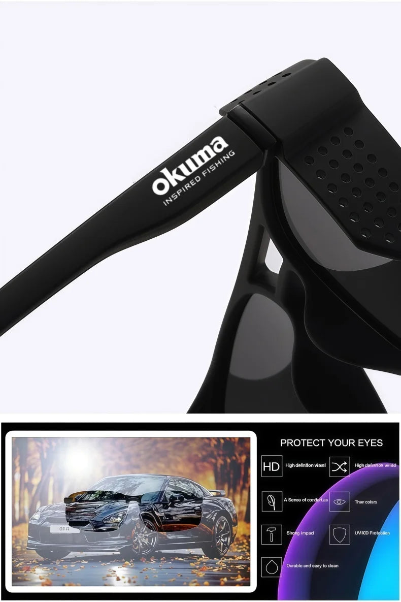 Okuma Fashion Polarized Glasses UV400 Anti Stray Light, Suitable for Cycling, Driving, Fishing, Mountaineering, Hunting, etc