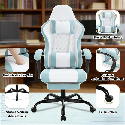 Ergonomic Gaming Chair for Home Office, Breathable Fabric Office Chair with 360° Swivel Wheels, Adjustable Height Computer Desk Chair, Comfortable Gaming & Office Chair