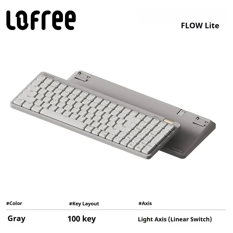 Lofree Flow Lite Wireless Mechanical Keyboard&PU Bag Lighter&Silenter POM Switch 2.4G Bluetooth&Wired Office Typing Gasket 84key