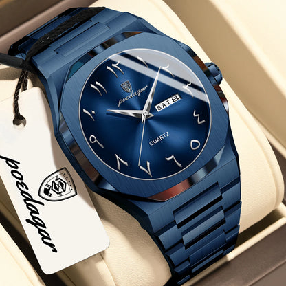 POEDAGAR luxury men’s quartz watch, water-resistant, stainless steel, men’s watch, day-date, business watches for men, Reloj Hombre