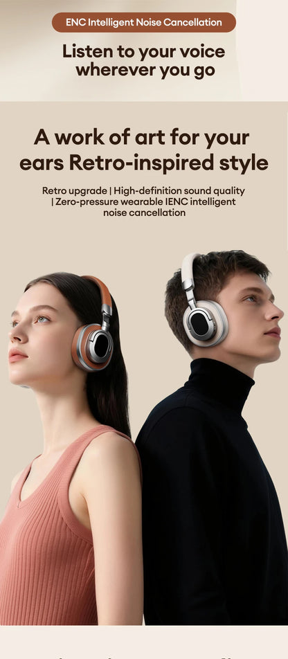 Lenovo LE602 Bluetooth 6.0 Over-Ear Headphones – HiFi Stereo ANC Wireless & Wired Gaming Headset with ENC HD Mic