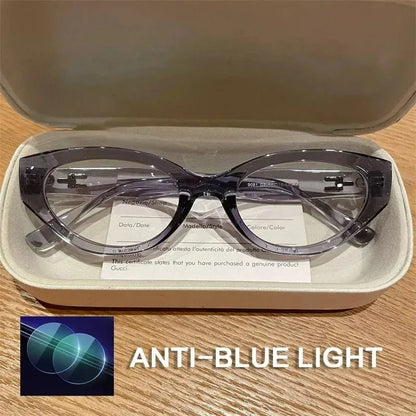 EYORA Vintage Cat Eye Reading Glasses Women Anti Blue Ray Myopia Eyewear Photochromic Progressive Prescription Optical Glasses