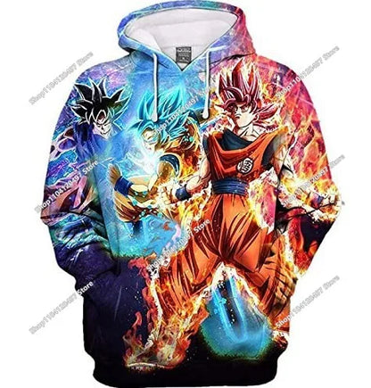 Sudadera con capucha Dragon Ball para niños y niñas, nuevo estilo de otoño e invierno, creativa, holgada y versátil