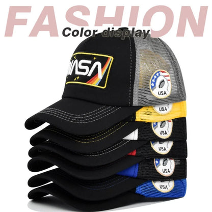 Wysokiej jakości czapka baseballowa 3D z haftem NASA, letnia czapka z siateczki w stylu color block, męska i damska czapka typu duckbill do noszenia na co dzień na świeżym powietrzu