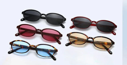 Personalized oval-shaped small frame plastic-rimmed sunglasses for men and women, suitable for daily sun protection