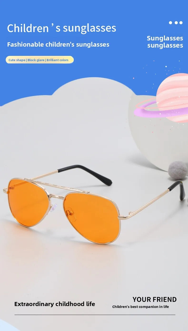 2025 UV400 Metal Children's Sunglasses for Boys and Girls, Toad Glasses for Children Sunglasses Boys And Girls Baby Aviator