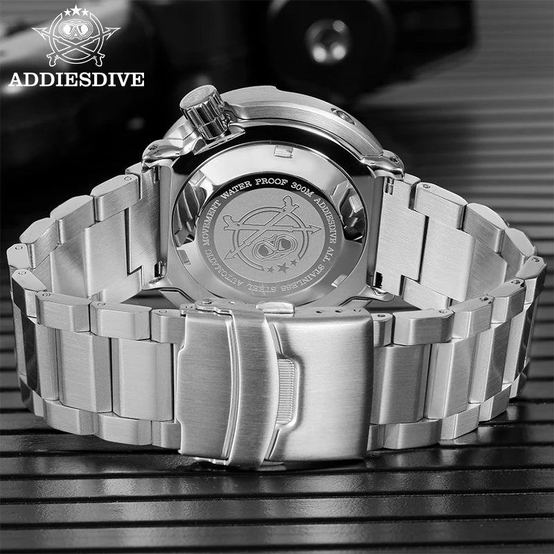 ADDIESDIVE Man Diving Watch 300M Waterproof C3 Super Luminous Sapphire Glass Calendar Automatic Mechanical Watches Reloj hombre