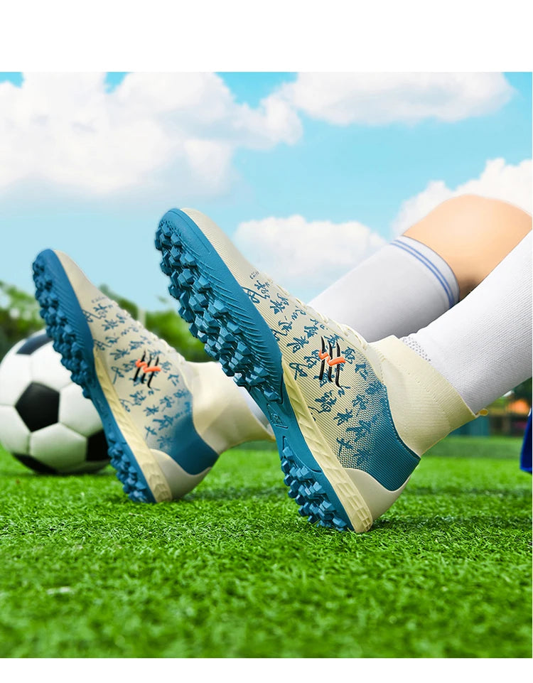 Nouvelles bottes de Football hommes chaussures de Football crampons chaussure de Football professionnelle hauts pointes antidérapantes pour grands garçons large baskets d'entraînement