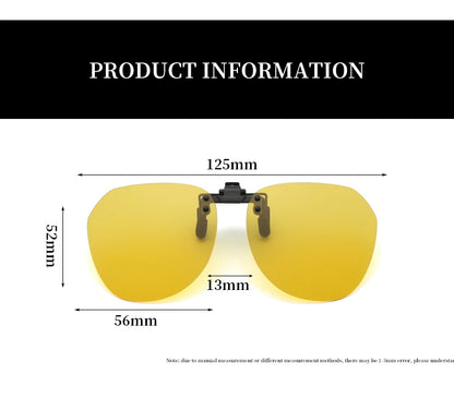 Men Fashion Clip On Polarized Sunglasses Lens Women Driver Flash Mirror Lens Sun Clips Glasses Cover Night Vision Eyewear UV400