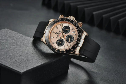 Nuevo original PAGANI DESIGN PD-1664 reloj de pulsera de lujo para hombre con movimiento de cuarzo japonés VK63, cristal de zafiro, cronógrafo impermeable dorado