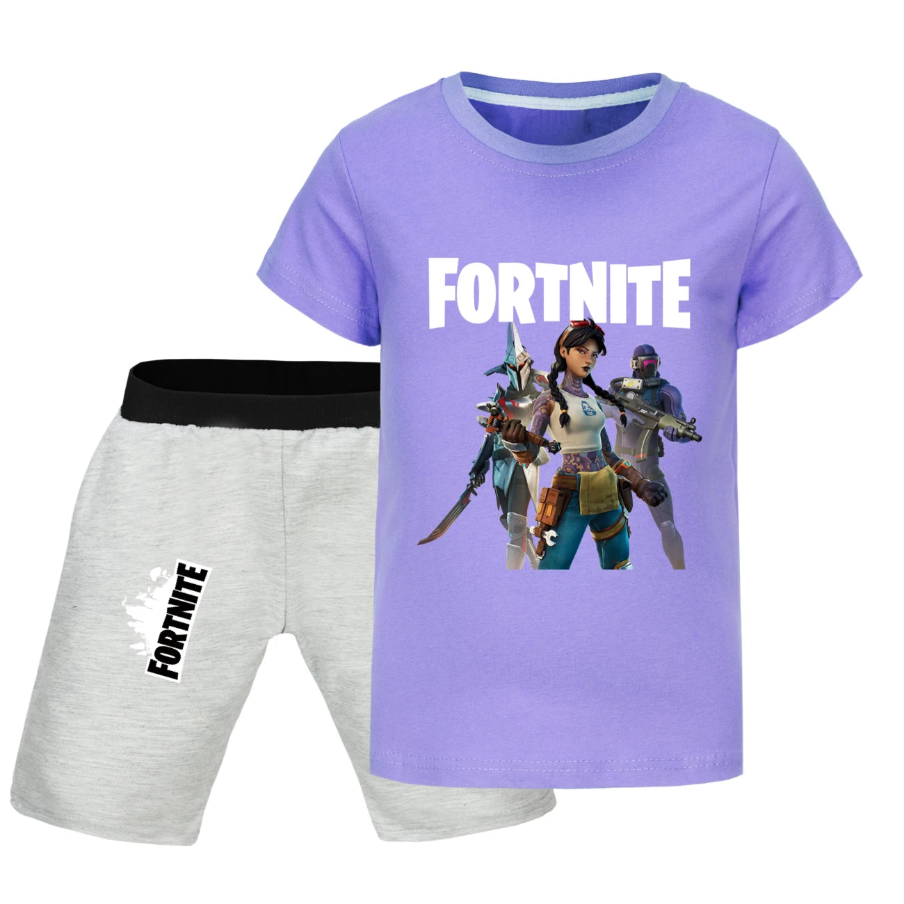Fortnite Summer Kids Cartoon T-shirts Shorts Two-piece Set Baby Boys Tracksuit Girls Outfits505