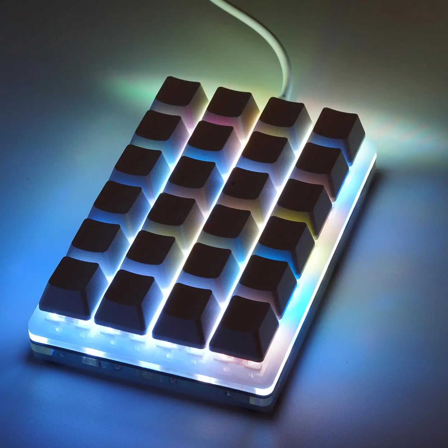 Mini-USB Custom Mechanische Tastatur mit 24 Tasten, Schwarz/Weiß, Gaming-Tastatur, Sayo-Gerät, programmierbares Shortcut-Keypad mit Makrotasten