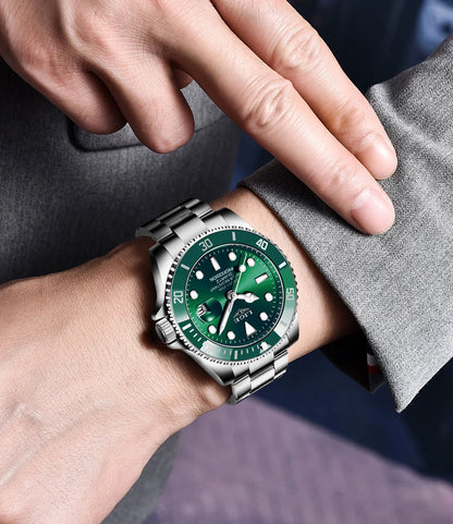 LIGE men’s watch – Quartz chronograph, water-resistant, casual yet professional style, a luxury fashion accessory from a leading brand.