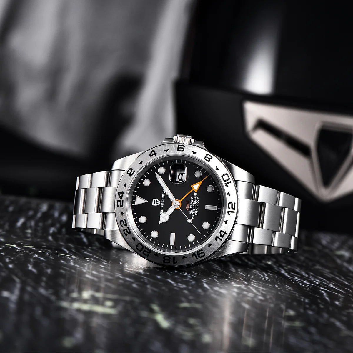 Pagani Design 2026 Nuovo orologio subacqueo da uomo 42mm in zaffiro, automatico meccanico GMT, impermeabile 100m PD1682