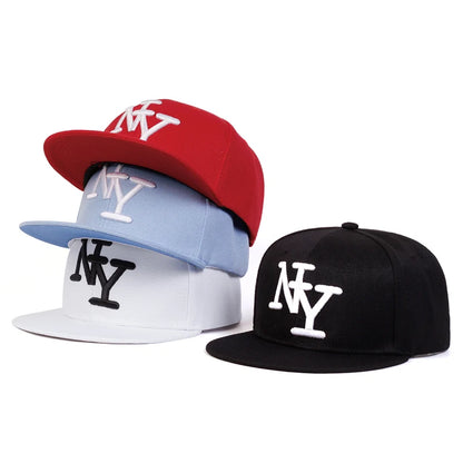 Boné unissexo de beisebol ajustável com bordado de letras, estilo hip-hop, casual, para exterior, primavera/outono, com proteção solar