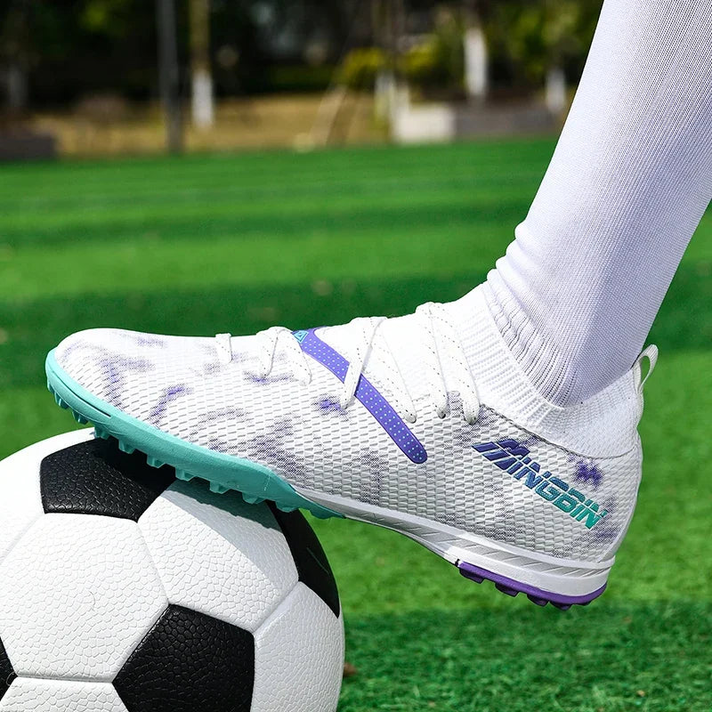 Men Turf Soccer Shoes Cleats Professional Football Boots Breathable Mesh Youth Soccer Anti Skid Male Sneakers Society Chuteira