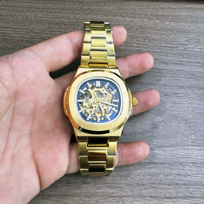 Hollow Out Men's Mechanical Wrist Watches Skeleton Design Luxury Full Automatic Man Watch relogio