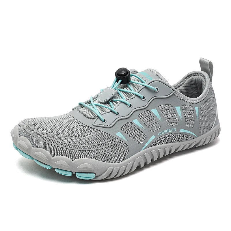 HOBIBEAR Wide Toe Barefoot Sneaker Unisex Non Slip Outdoor Athletic Shoes Elastic Band Beach Sneakers