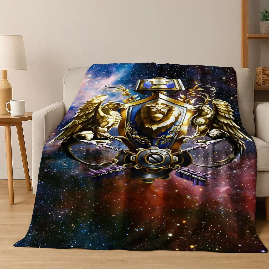 Coperta in flanella WOW World of Warcraft Arthas Demon Illidan Sylvanas, plaid morbido e confortevole per casa, camera da letto, letto, divano, copridivano, idea regalo