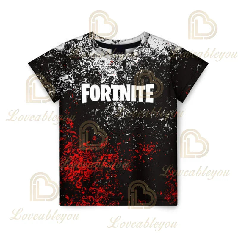 New Fortnite Summer T-Shirt Boys Cartoon Cute Tee Short Sleeve Shirt Men Women Children T-shirts Teenager Tee Streetwear Tops