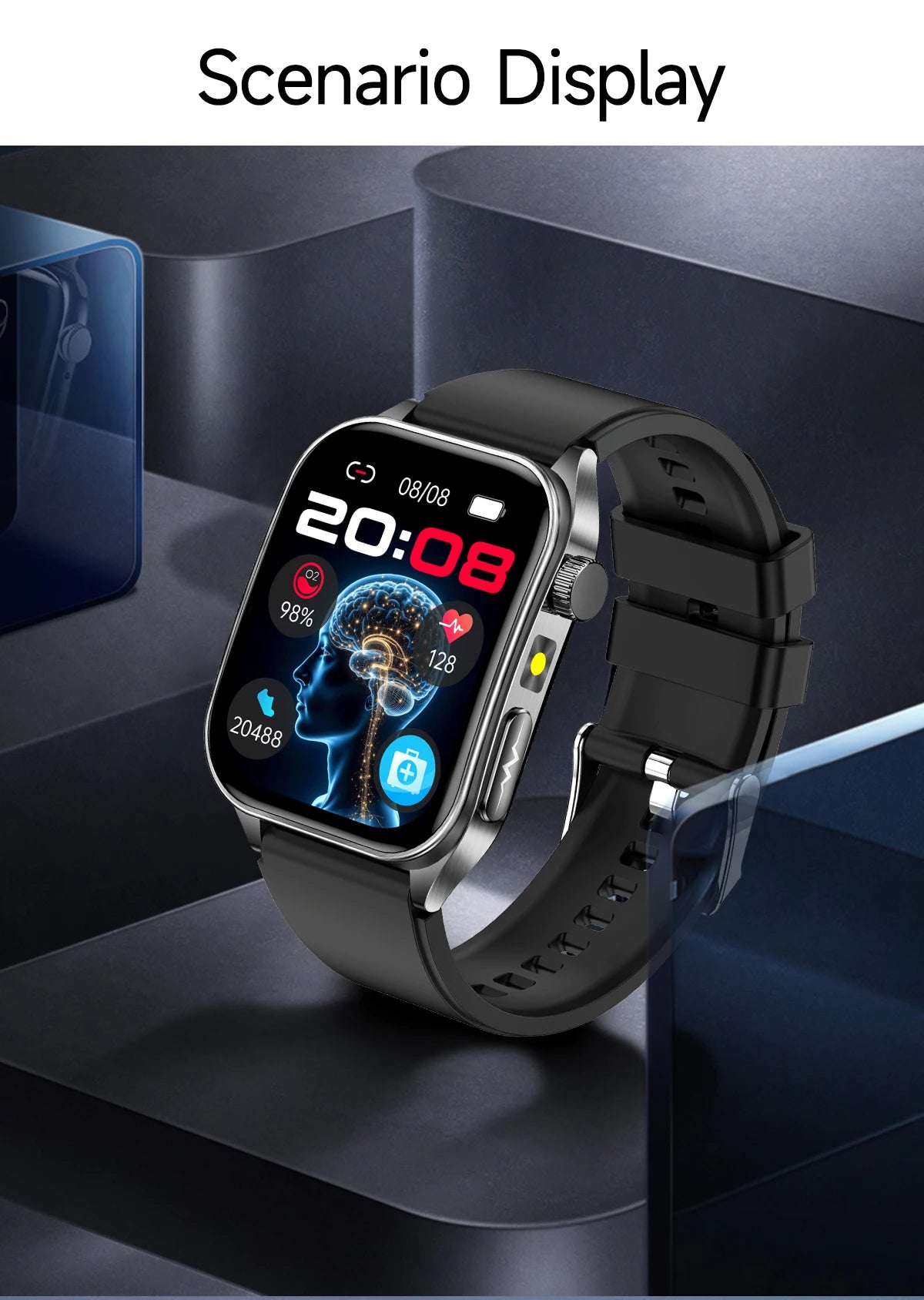 2026 New 650nm Laser Therapy Blood Fat Uric Acid Blood Pressure Smart Watch ECG+PPG Precise Health Monitor Smartwatches For Men