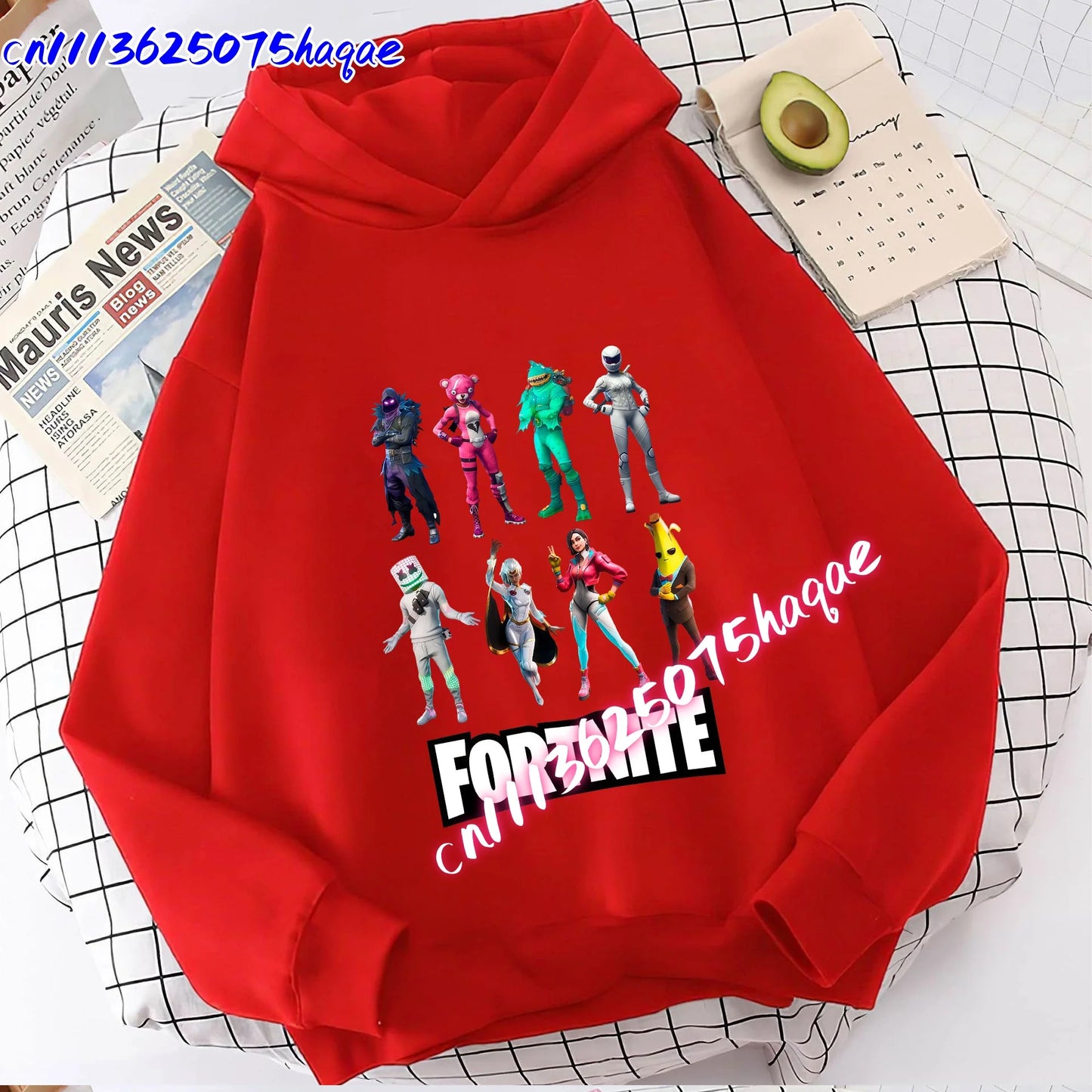 Nowa bluza dziecięca z kapturem Fortnites z nadrukiem postaci z gry, styl kreskówkowy, jesienna odzież casualowa, zimowa bluza dla chłopców
