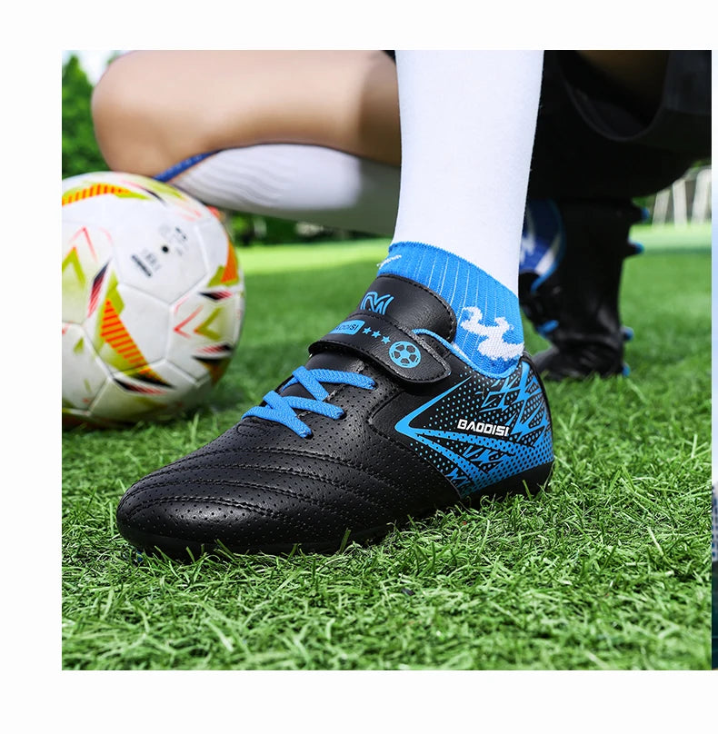 Nouveaux enfants bottes de Football sport société terrain garçon chaussures de Football Futsal rapide intérieur Sneaker Original cheville crampons botte de Football