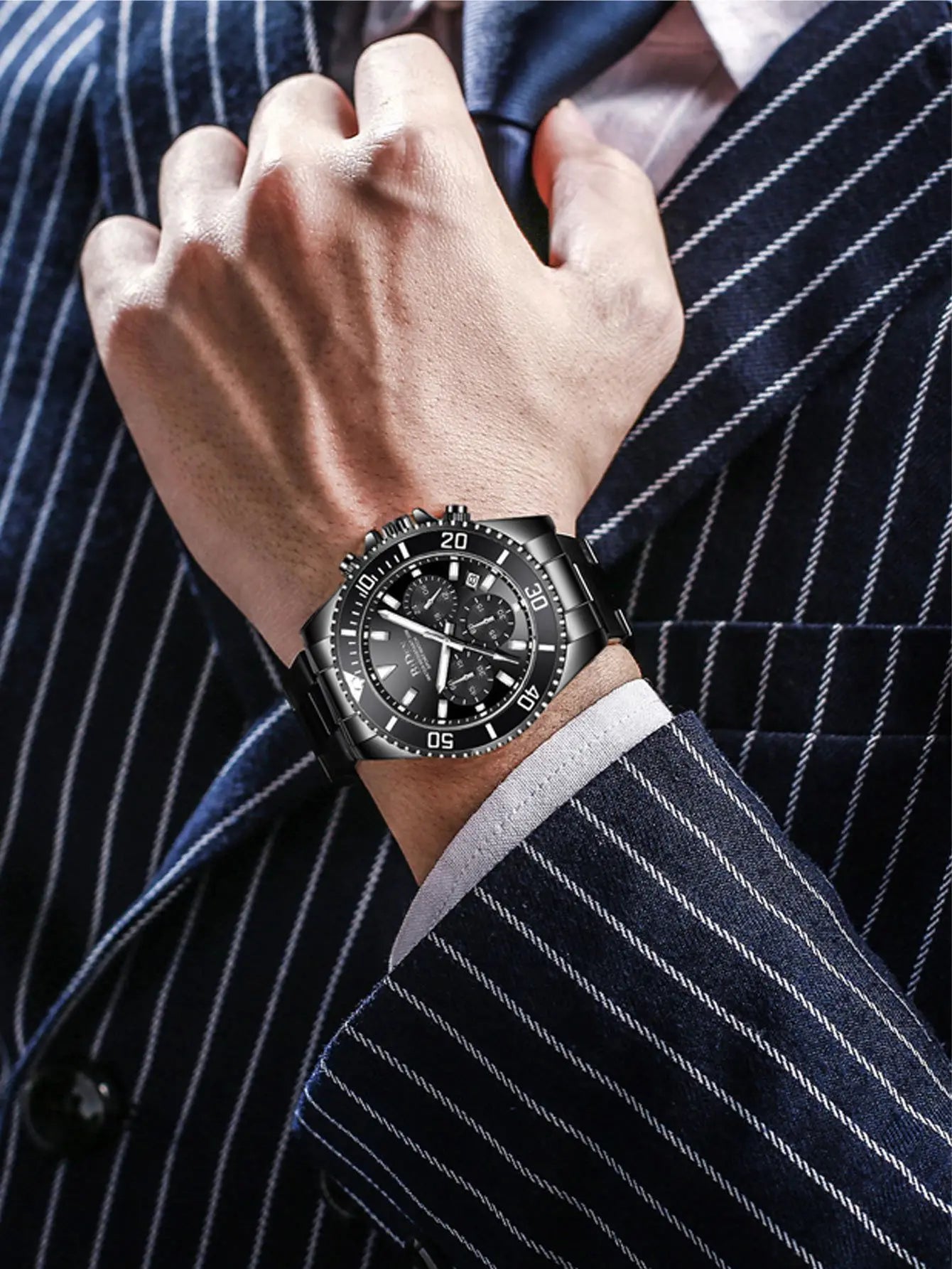 BIDEN Multi functional men's quartz watch luxury waterproof night light business style diving series casual fashion watch