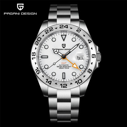Pagani Design 2026 Nuovo orologio subacqueo da uomo 42mm in zaffiro, automatico meccanico GMT, impermeabile 100m PD1682