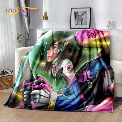 Overwatch Game Gamer DVA  Reaper Soft Plush Blanket,Flannel Blanket Throw Blanket for Living Room Bedroom Bed Sofa Picnic Kid 3D