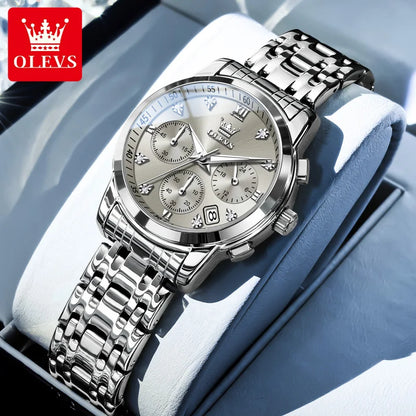 OLEVS 2858 Women Watch Luxury Brand Quartz Watch Waterproof Luminous Date Chronograph Women Bracelet Dress Diamond Watch Reloj