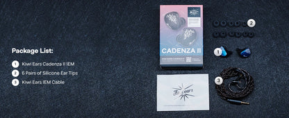 Auricolari HiFi IEM Linsoul Kiwi Ears Cadenza II con driver dinamico in titanio da 10mm, KARS 2.0 e cavo removibile