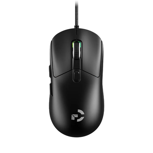 Ratón gaming con cable, 6 niveles de DPI ajustables hasta 12800DPI, chip A825 instantáneo, RGB, programación de macros, diseño ergonómico, ratón universal