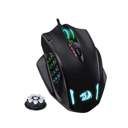 Rato Gaming com Fio USB Redragon M908 RGB com Retroiluminação LED, 18 Botões Programáveis e 12400 DPI